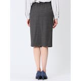 レーヨン混ストレッチ タイトスカート チェックグレー(セットアップ可能) | TAKA-Q WOMEN | 詳細画像7 