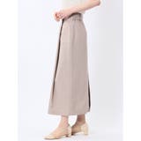 杢調 ラップ風ロングスカート ベージュ(セットアップ可能) | TAKA-Q WOMEN | 詳細画像2