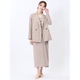 杢調 ラップ風ロングスカート ベージュ(セットアップ可能) | TAKA-Q WOMEN | 詳細画像5