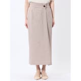 杢調 ラップ風ロングスカート ベージュ(セットアップ可能) | TAKA-Q WOMEN | 詳細画像6
