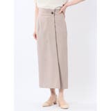 33ベージュ | 杢調 ラップ風ロングスカート ベージュ(セットアップ可能) | TAKA-Q WOMEN