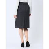 ストレッチポンチ セミタイトスカート チェック紺(セットアップ可能) | TAKA-Q WOMEN | 詳細画像4