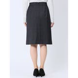 ストレッチポンチ セミタイトスカート チェック紺(セットアップ可能) | TAKA-Q WOMEN | 詳細画像7