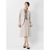 ダブルクロス セットアップ Aラインスカート ライトグレー | TAKA-Q WOMEN | 詳細画像10 