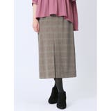 33ベージュ | 先染めチェック フロントプリーツスカート | TAKA-Q WOMEN
