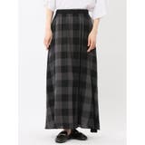 06グレー | イノウェーブ/INNOWAVE ガーゼチェック リバーシブルスカート | TAKA-Q WOMEN
