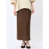 35こげ茶 | フリル ロングタイトスカート | TAKA-Q WOMEN