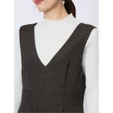 シャークスキン ジャンパースカート こげ茶(セットアップ可能) | TAKA-Q WOMEN | 詳細画像9 