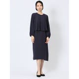 75紺 | ジョーゼット タックワンピース | TAKA-Q WOMEN