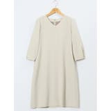 ダブルクロス サックワンピース ベージュ(セットアップ可能) | TAKA-Q WOMEN | 詳細画像12 