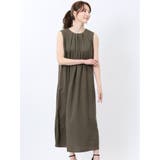 54カーキ | イノウェーブ/INNOWAVE 接触冷感 ストレッチ ノースリ ワンピース | TAKA-Q WOMEN