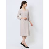 ウーリッシュ カシュクールワンピース ライトグレー(セットアップ可能) | TAKA-Q WOMEN | 詳細画像4 