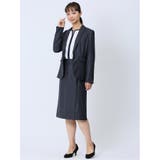 ウール混チェック柄 1ボタンジャケット 紺(セットアップ可能) | TAKA-Q WOMEN | 詳細画像12