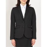 リクルート黒無地 ウール混 2ボタンジャケット(セットアップ可能) | TAKA-Q WOMEN | 詳細画像5