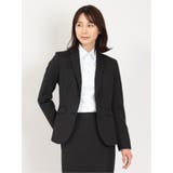 05黒 | リクルート黒無地 ウール混 2ボタンジャケット(セットアップ可能) | TAKA-Q WOMEN