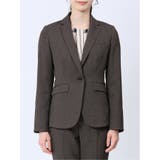 ストレッチシャーク 1ボタンジャケット 茶(セットアップ可能) | TAKA-Q WOMEN | 詳細画像5 