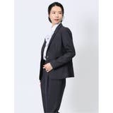ストレッチウォッシャブル ウール混 1ボタンジャケット 紺(セットアップ可能) | TAKA-Q WOMEN | 詳細画像2