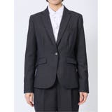ストレッチウォッシャブル ウール混 1ボタンジャケット 紺(セットアップ可能) | TAKA-Q WOMEN | 詳細画像6
