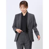 08チドリ | ウール調トラベスト 1ボタンジャケット 千鳥グレー(セットアップ可能) | TAKA-Q WOMEN