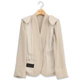 ダブルクロス カラーレスジャケット ベージュ(セットアップ可能) | TAKA-Q WOMEN | 詳細画像12