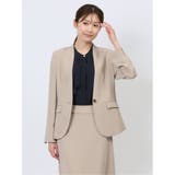 33ベージュ | ダブルクロス カラーレスジャケット ベージュ(セットアップ可能) | TAKA-Q WOMEN
