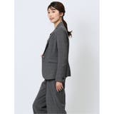 DELEGANT チェック柄 1ボタンジャケット グレー(セットアップ可能) | TAKA-Q WOMEN | 詳細画像2