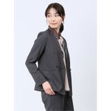 シャークスキン カラーレスジャケット グレー(セットアップ可能) | TAKA-Q WOMEN | 詳細画像4