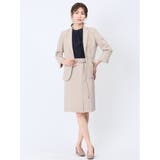 綿麻ライク 1ボタン7分袖ジャケット ベージュ(セットアップ可能) | TAKA-Q WOMEN | 詳細画像11