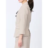 綿麻ライク 1ボタン7分袖ジャケット ベージュ(セットアップ可能) | TAKA-Q WOMEN | 詳細画像6