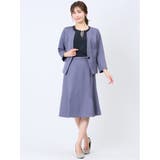 麻調合繊 キーネック7分袖ジャケット ダルブルー(セットアップ可能) | TAKA-Q WOMEN | 詳細画像11