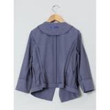 麻調合繊 キーネック7分袖ジャケット ダルブルー(セットアップ可能) | TAKA-Q WOMEN | 詳細画像13