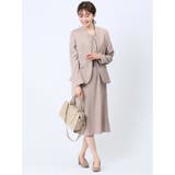 ストレッチウォッシャブル カラーレスジャケット 茶(セットアップ可能) | TAKA-Q WOMEN | 詳細画像11