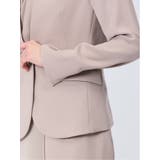 ストレッチウォッシャブル カラーレスジャケット 茶(セットアップ可能) | TAKA-Q WOMEN | 詳細画像9