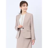 30茶 | ストレッチウォッシャブル カラーレスジャケット 茶(セットアップ可能) | TAKA-Q WOMEN