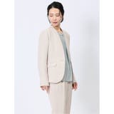 ストレッチウォッシャブル カラーレスジャケット ライトグレー | TAKA-Q WOMEN | 詳細画像4