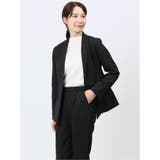 05黒 | ストレッチウォッシャブル 1ボタンジャケット オックス黒(セットアップ可能) | TAKA-Q WOMEN