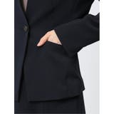 ストレッチウォッシャブル カラーレスジャケット 紺(セットアップ可能) | TAKA-Q WOMEN | 詳細画像11 
