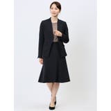 ストレッチウォッシャブル カラーレスジャケット 紺(セットアップ可能) | TAKA-Q WOMEN | 詳細画像5 