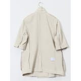 麻調合繊 半袖ダブルジャケット ベージュ(セットアップ可能) | TAKA-Q WOMEN | 詳細画像12
