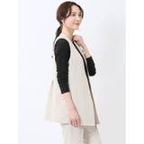 麻調合繊 ペプラム ジレ(セットアップ可能) | TAKA-Q WOMEN | 詳細画像4