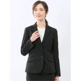 クリアエフェクト 黒無地 2ボタンジャケット(セットアップ可能) | TAKA-Q WOMEN | 詳細画像1 