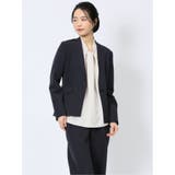 75紺 | ダブルクロス カラーレスジャケット 紺(セットアップ可能) | TAKA-Q WOMEN