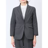 クールドッツ 1ボタン7分袖ジャケット グレー(セットアップ可能) | TAKA-Q WOMEN | 詳細画像5 