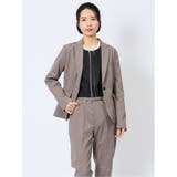 30茶 | ストレッチウォッシャブル シャンブレーシャーク 1ボタンジャケット | TAKA-Q WOMEN