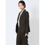 ウェザーストレッチウォッシャブル 1ボタンジャケット こげ茶 | TAKA-Q WOMEN | 詳細画像2