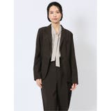 35こげ茶 | ウェザーストレッチウォッシャブル 1ボタンジャケット こげ茶 | TAKA-Q WOMEN