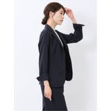 ウェザーストレッチウォッシャブル 1ボタンジャケット 紺(セットアップ可能) | TAKA-Q WOMEN | 詳細画像4