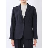ウェザーストレッチウォッシャブル 1ボタンジャケット 紺(セットアップ可能) | TAKA-Q WOMEN | 詳細画像6