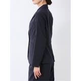 ウェザーストレッチウォッシャブル 1ボタンジャケット 紺(セットアップ可能) | TAKA-Q WOMEN | 詳細画像7