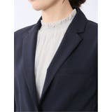 ウェザーストレッチウォッシャブル 1ボタンジャケット 紺(セットアップ可能) | TAKA-Q WOMEN | 詳細画像9